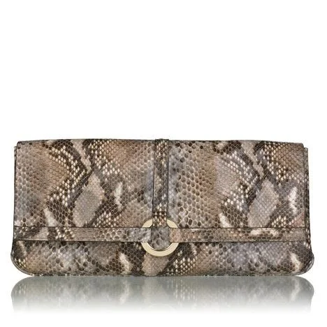 LK Bennett Ballina Clutch in Snakeskin