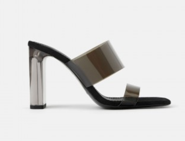 Zara Vinyl Sandals in Black