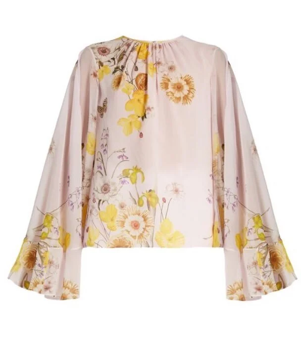 Giambattista Valli Cape-Black Floral Blouse