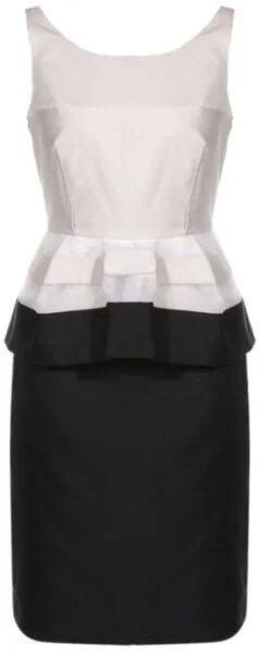 Paule Ka Colour Block Peplum Dress