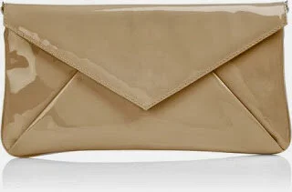LK Bennett Leola Clutch in Taupe Patent Leather