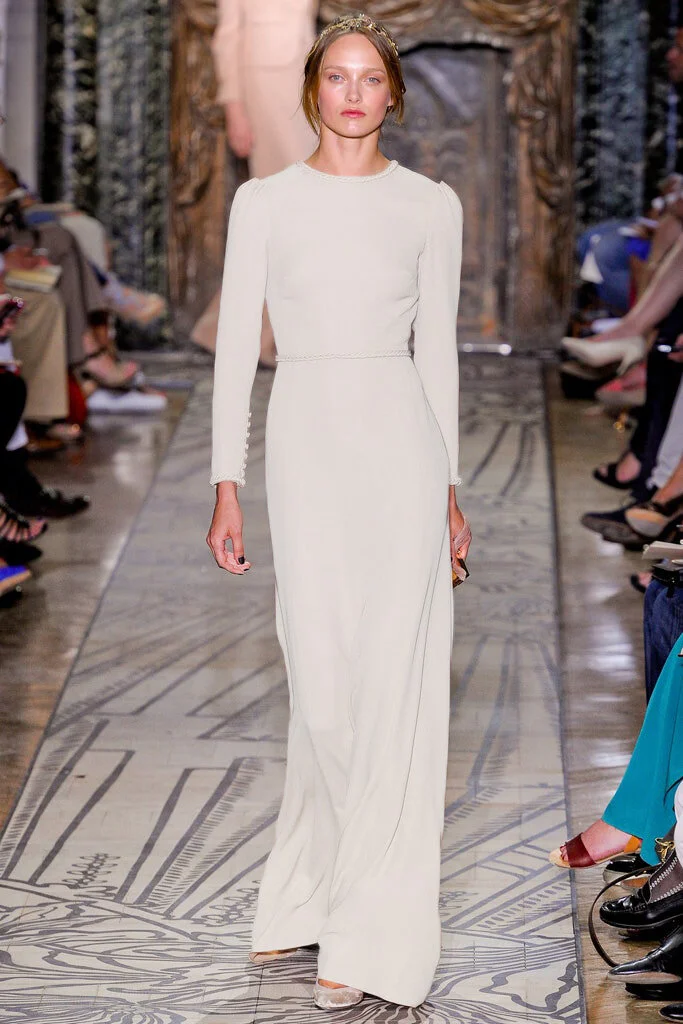 Valentino Pearl Trimmed Couture Gown