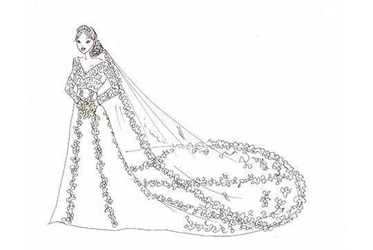 Guipure lace illusion back and fishtail wedding dress for Ayesha   Felicity Westmacott
