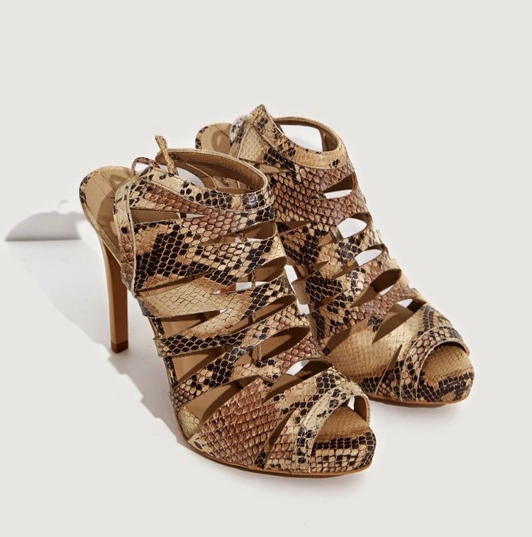 Adolfo Dominguez Python Heeled Sandals 