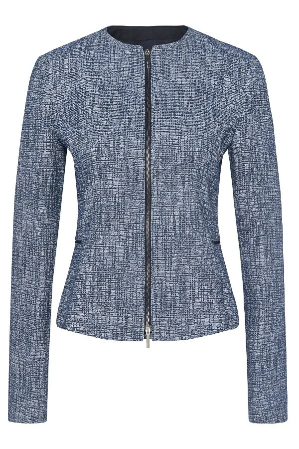 Hugo Boss Karonita Collarless Tweed Jacket