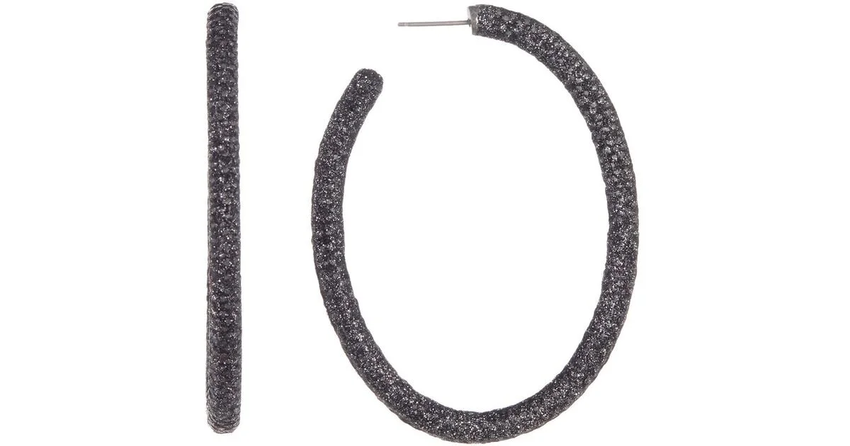 KMO Paris Kelly Oval Hoop Earrings in Gunmetal