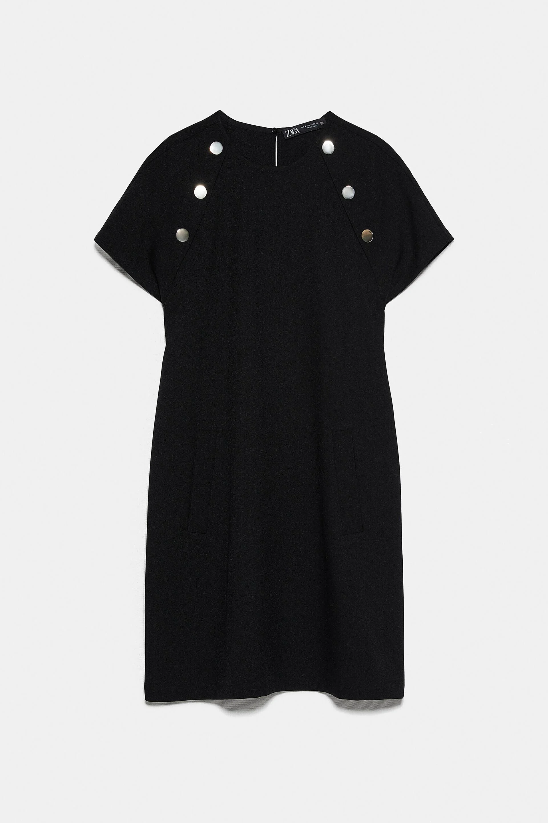 Zara Mini Dress with Buttons in Black