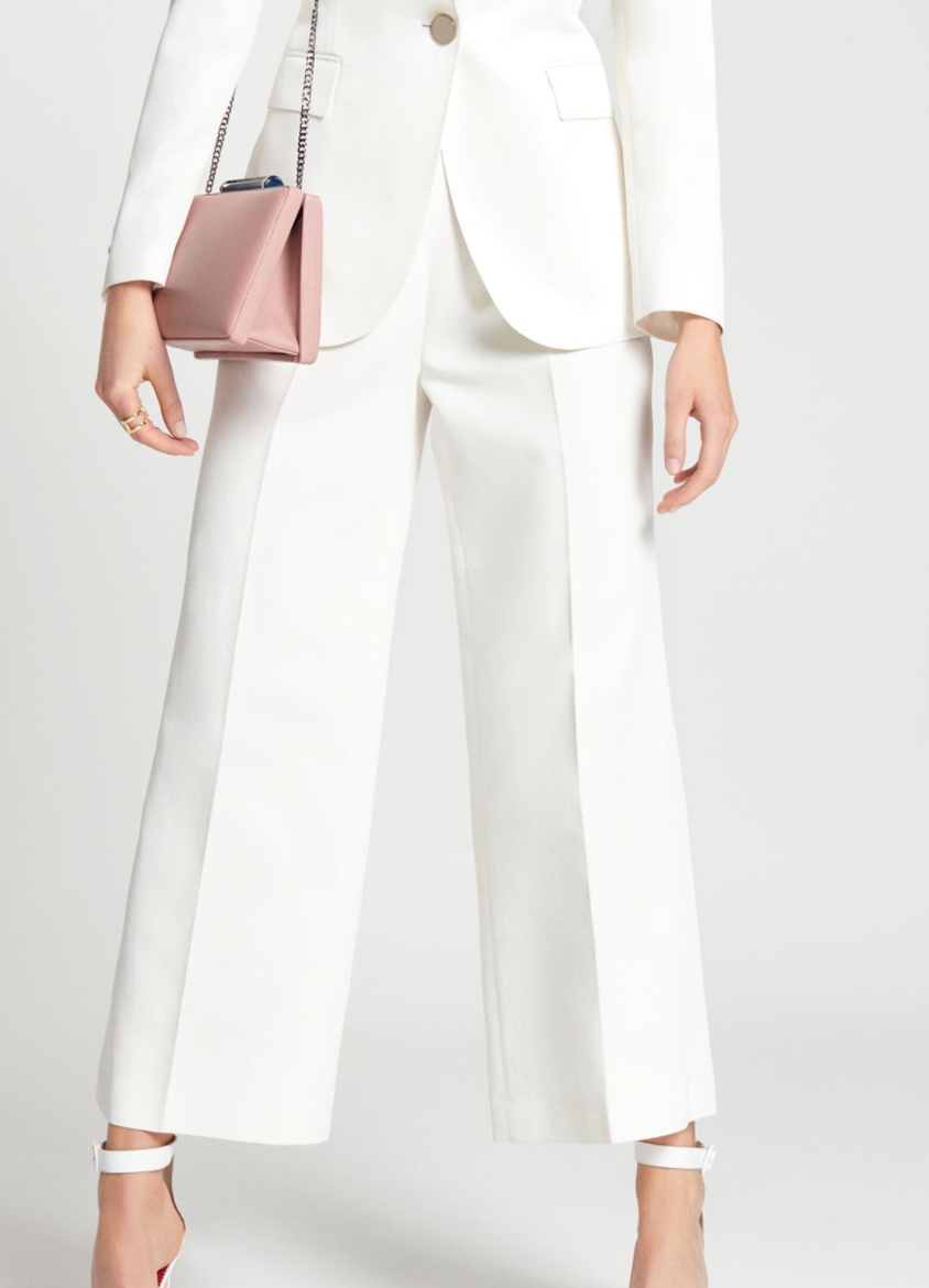 Carolina Herrera Gold Buttons Sailor Trousers in White