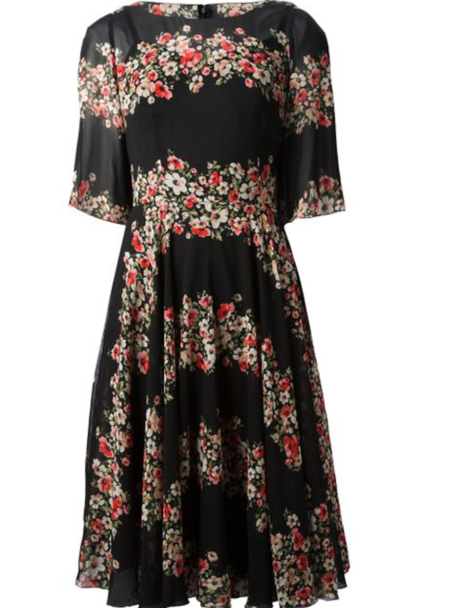 Dolce &amp; Gabbana Floral Panel Dress in Black