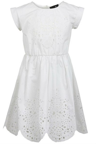 Little Remix Laser Cut Dress in White
