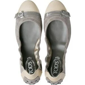 Tod's Dee Buckle Ballerinas in Grey