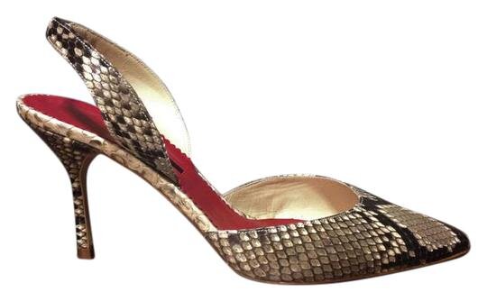 Carolina Herrera Slingback Pumps in Python Leather