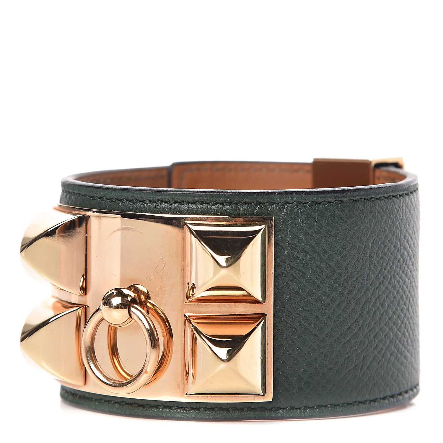 Hermes Collier de Chien Bracelet in Evergreen