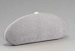 VBH Oval Compact Clutch in Grey Glitter