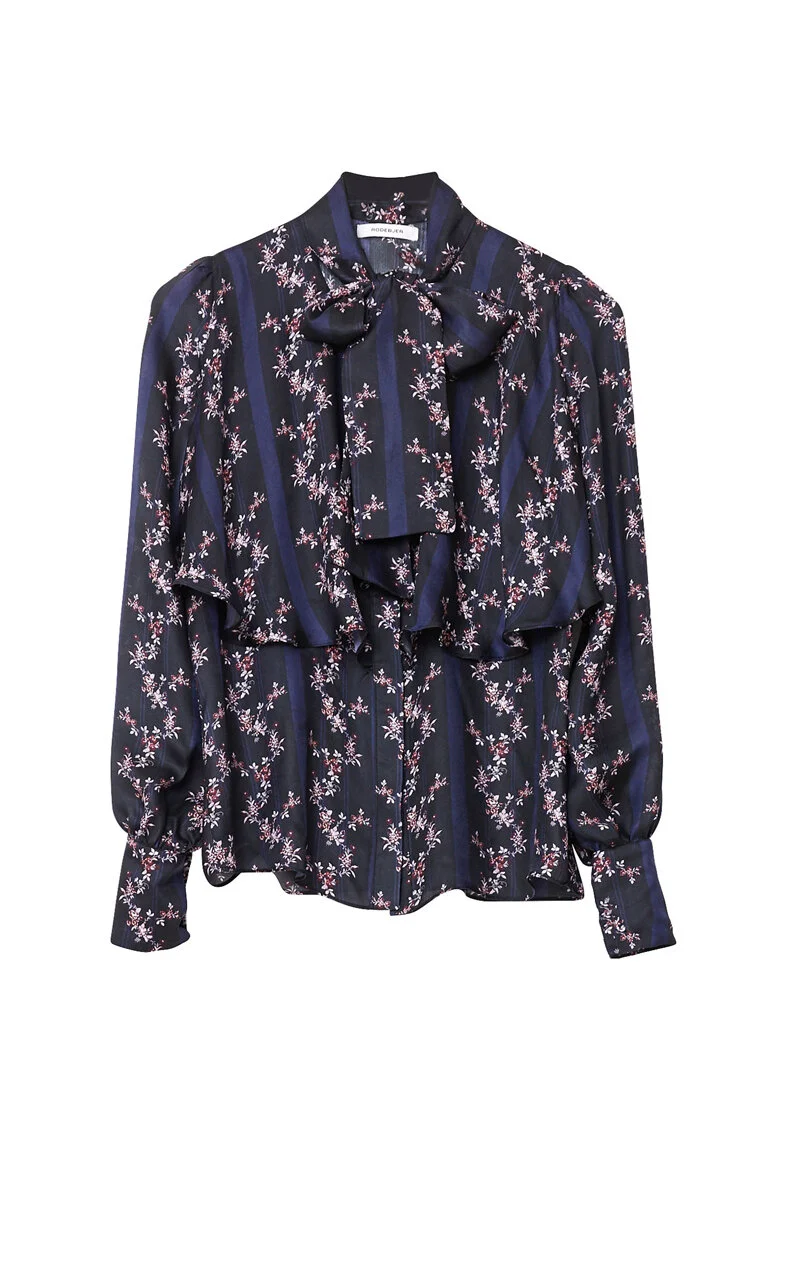 Rodebjer Vanessa Blouse in Black Floral