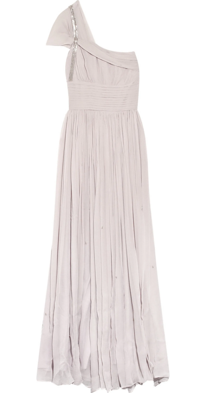 By Malene Birger Silk-Chiffon One-Shoulder Gown in White