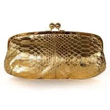 Chloé Python Clutch in Gold
