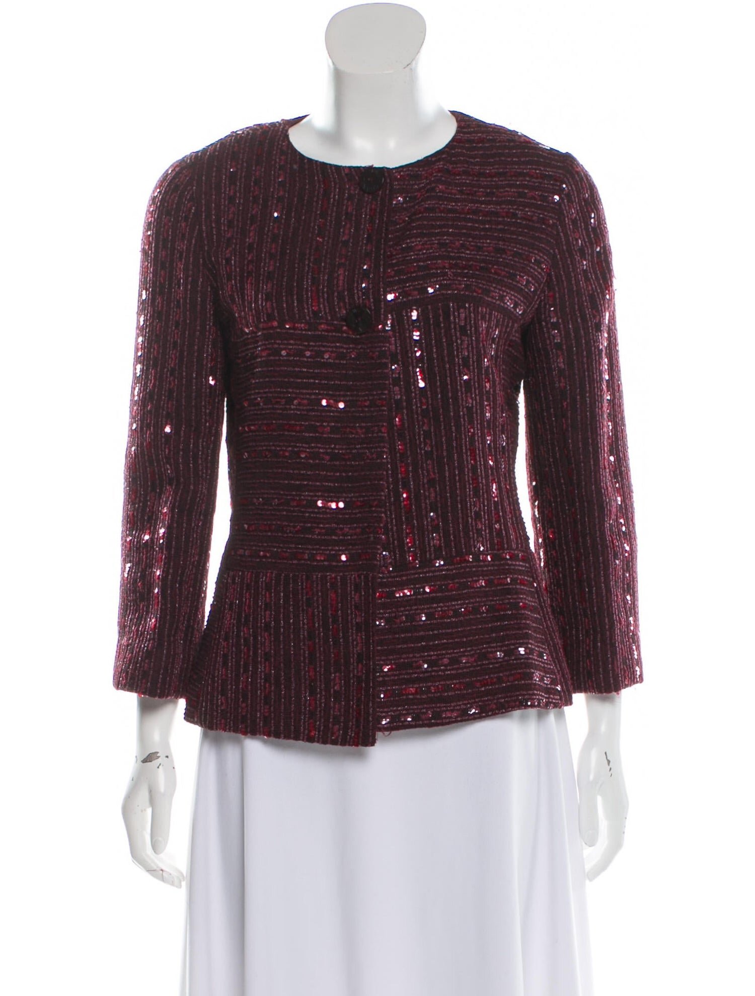 Chanel Embellished Crew Neck Jacket
