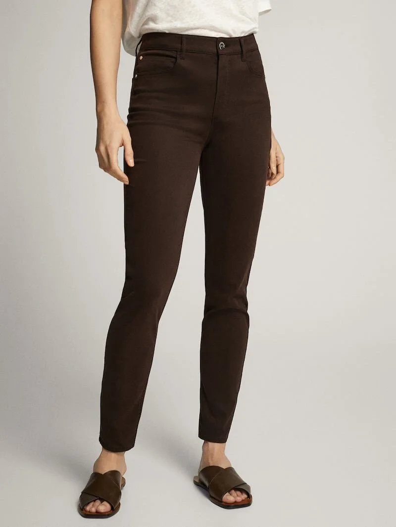 satin skinny trousers