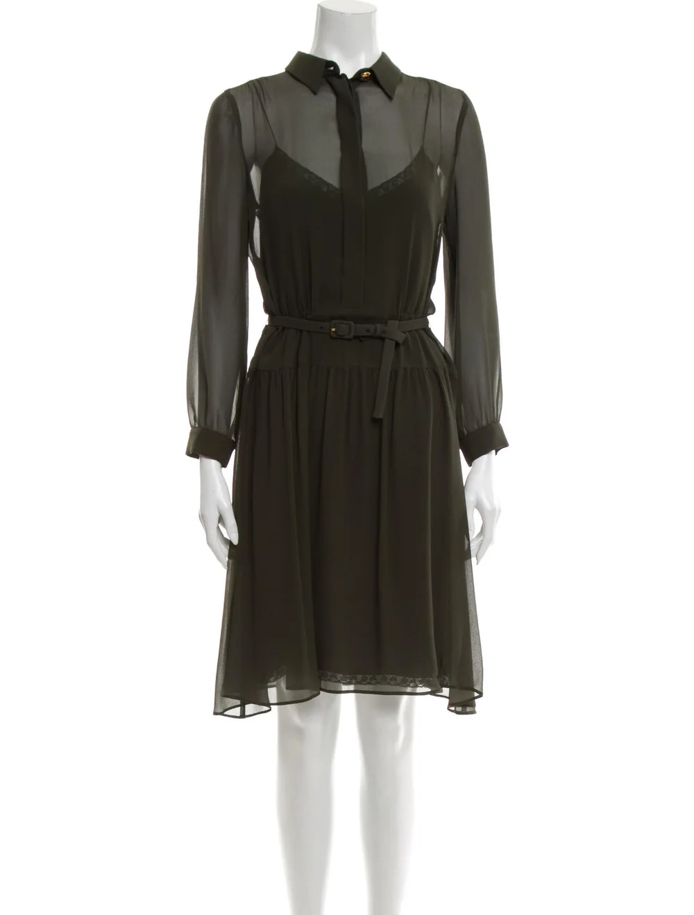 Prada Silk Knee-Length Dress in Green  UFO No More