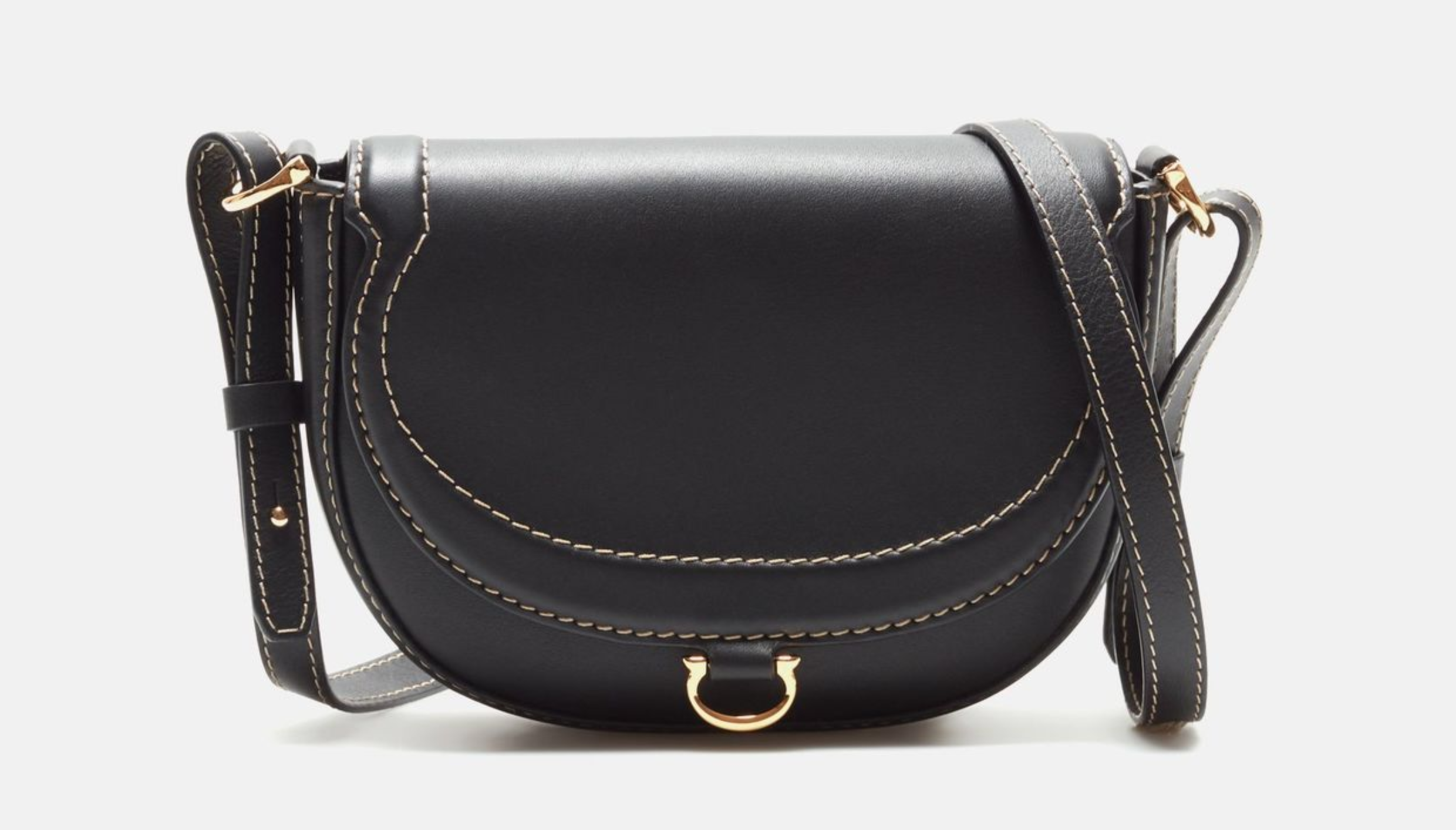 Carolina Herrera Charro Insignia Small Crossbody Bag in Black