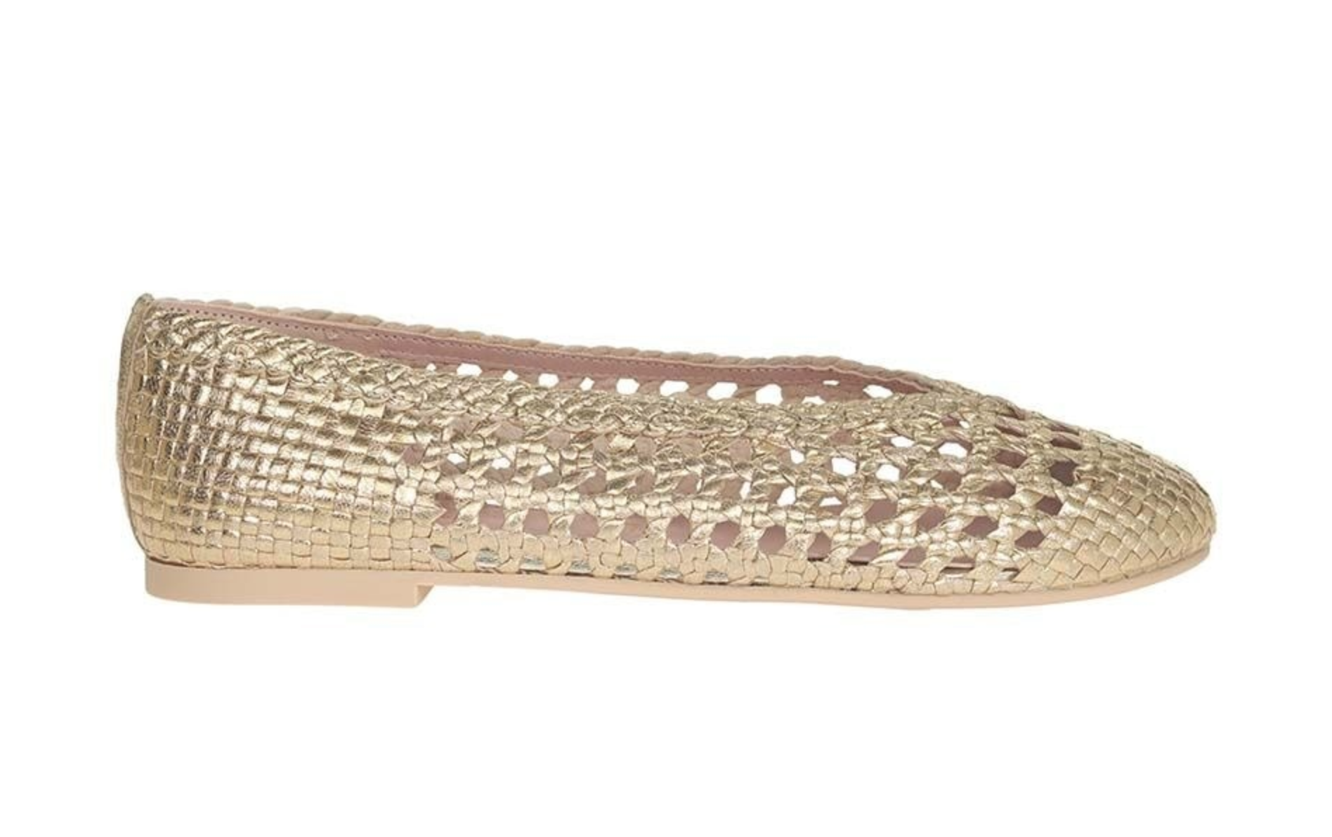 Pretty Ballerinas Braided Ballet Flats in Nappa Gold