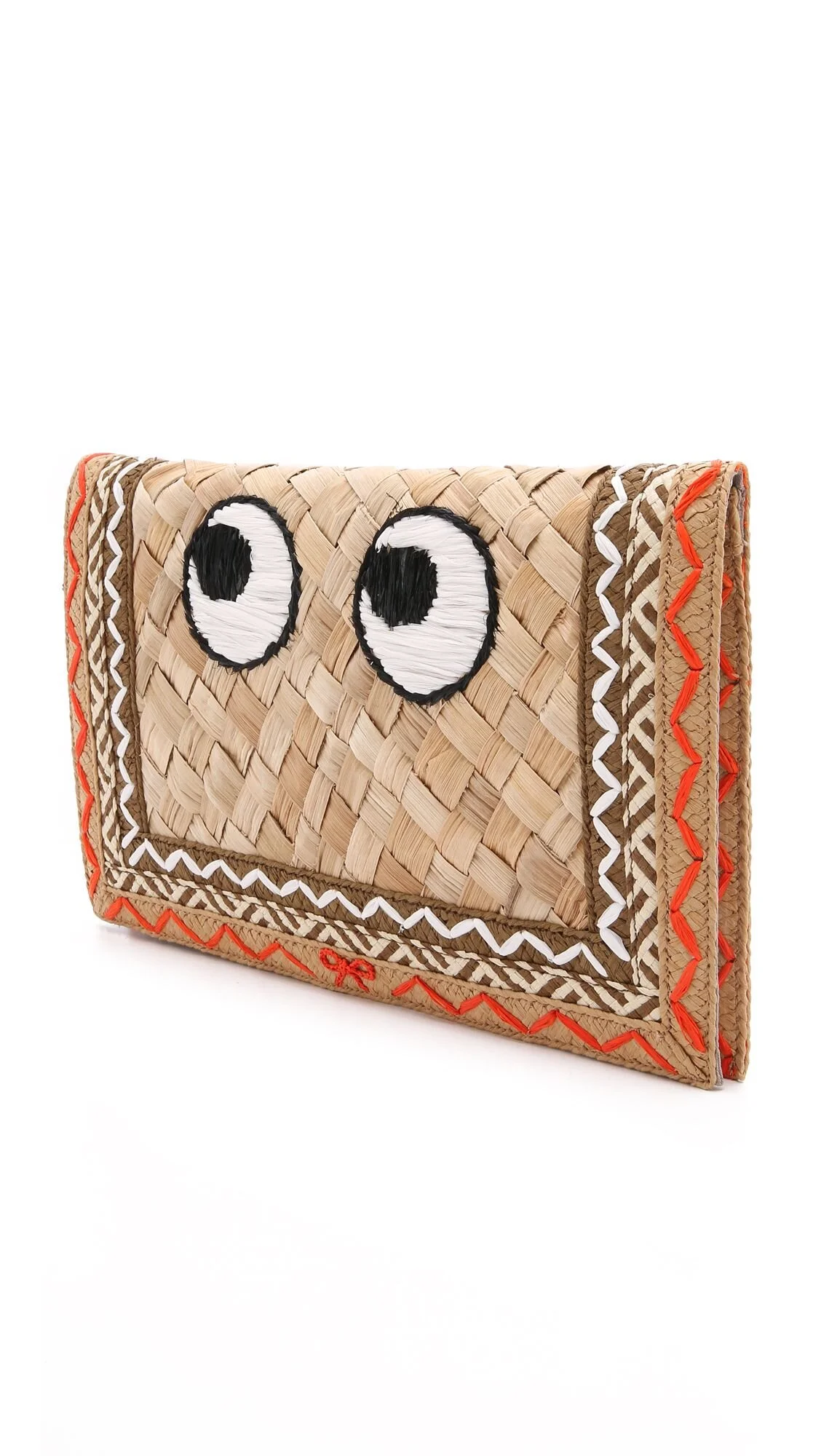 Anya Hindmarch Side Eye Straw Clutch