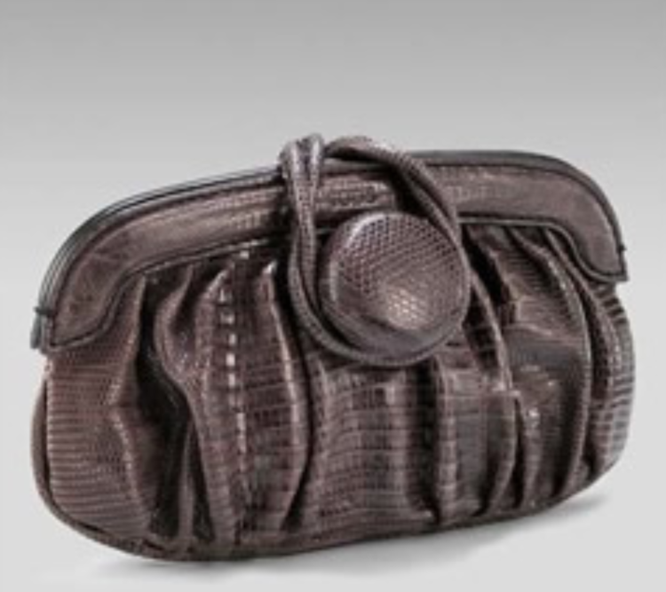 Tod's Marlene Clutch in Navy Lizard