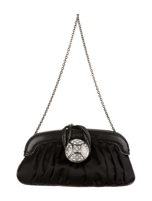 Tod's Marlene Clutch in Black Satin