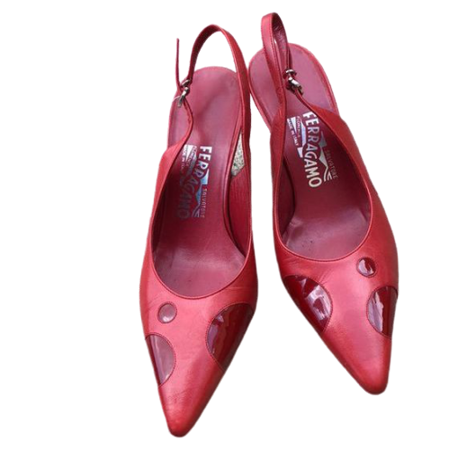 Salvatore Ferragamo Sling-Back Polka-Dot Pumps