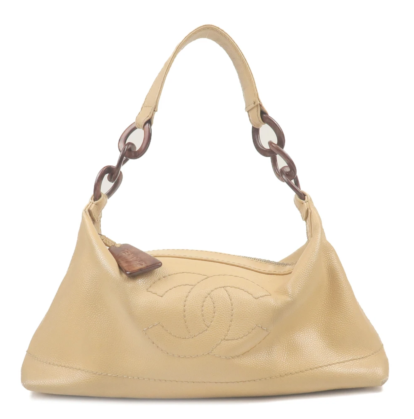 Chanel Caviar Skin Wood Chain Shoulder Bag