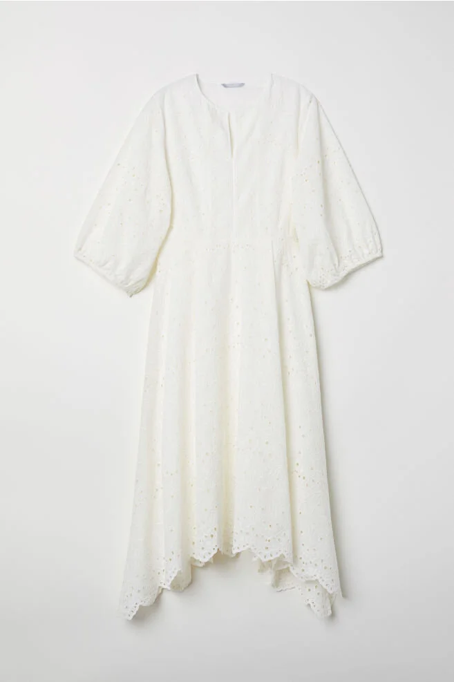 h and m white cotton dress H&M White Dresses
