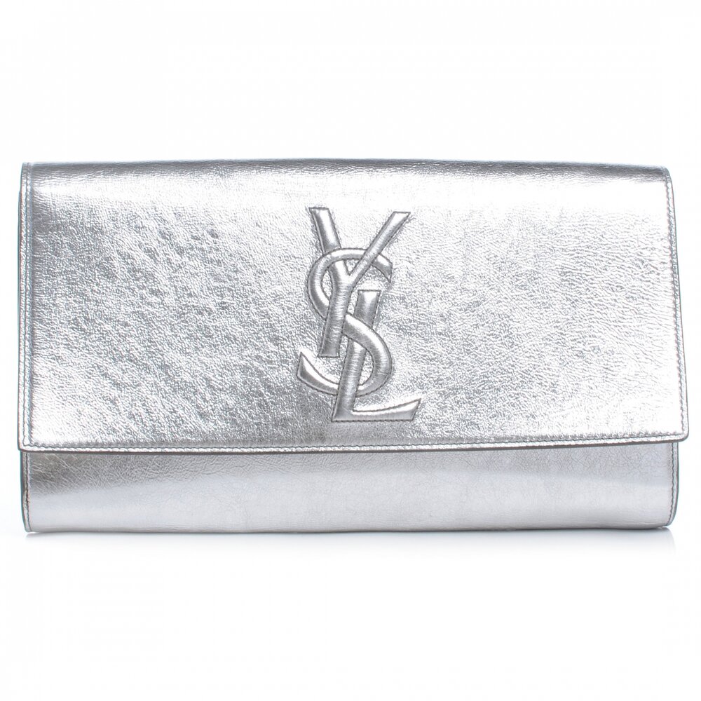 Yves Saint Laurent Bell de Jour Clutch Bag in Silver — UFO No More