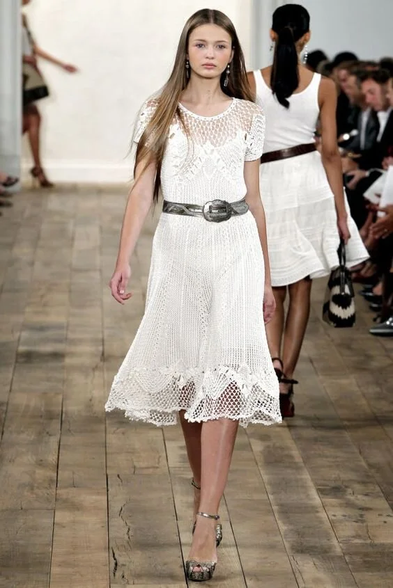 Ralph Lauren Hand Crocheted Dress in White