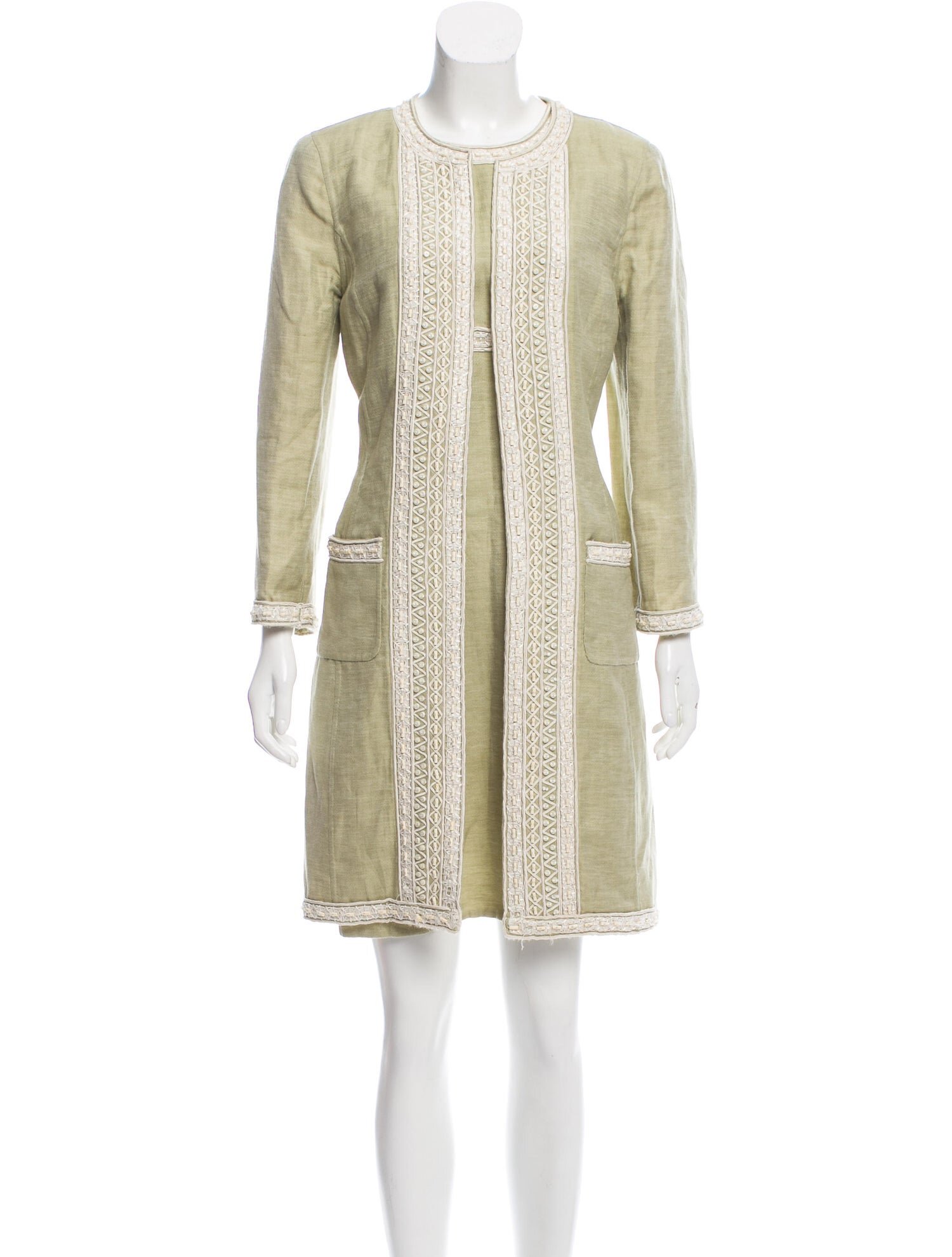 Oscar de la Renta Embroidered Wool-Blend Coat — UFO No More
