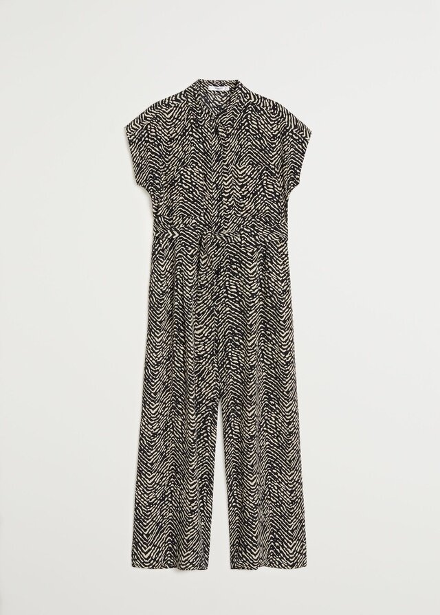 bow long jumpsuit mango