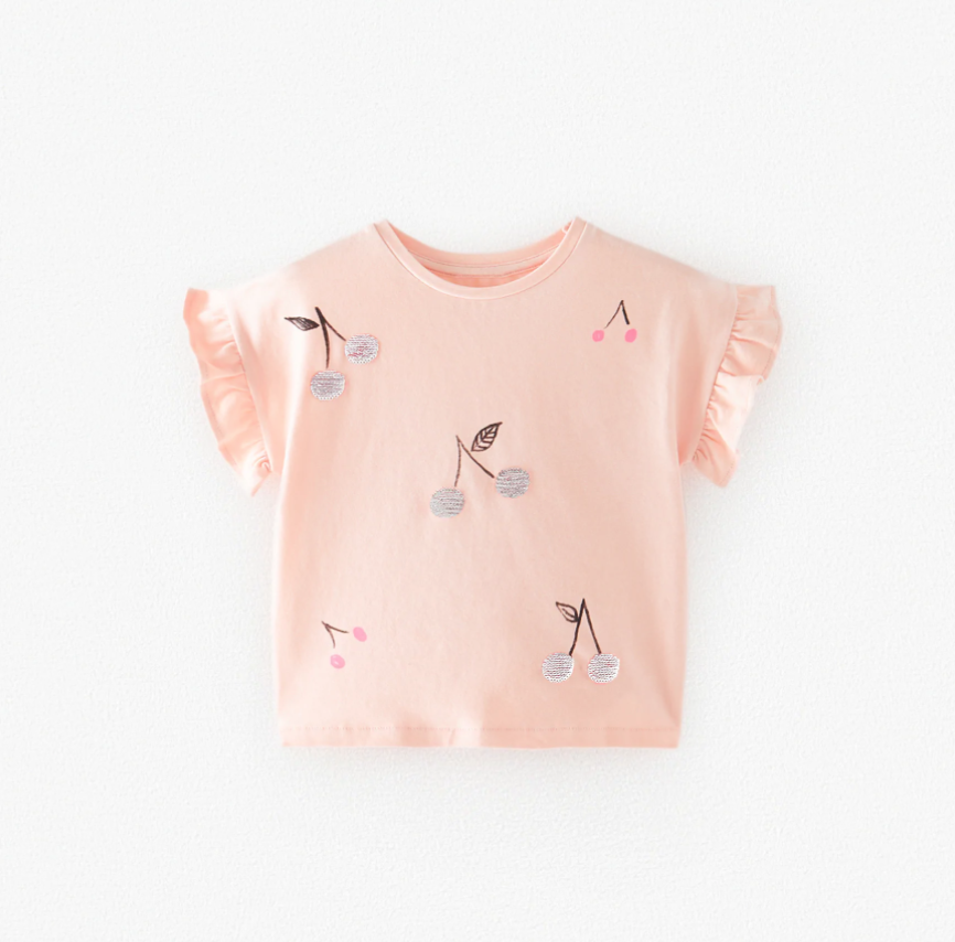 Zara Sequined Cherry T-Shirt