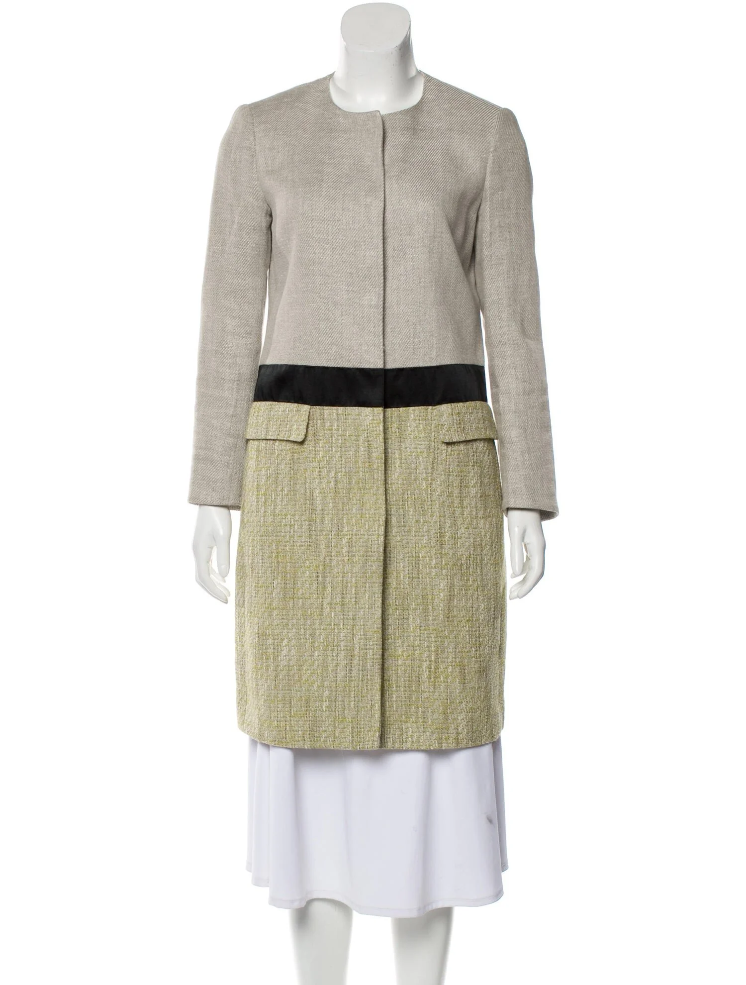 Etro Tweed Collarless Coat