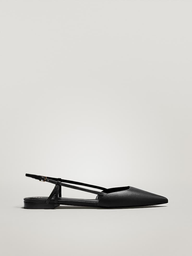 Massimo Dutti Flat Shoes with Buckle in Black — UFO More