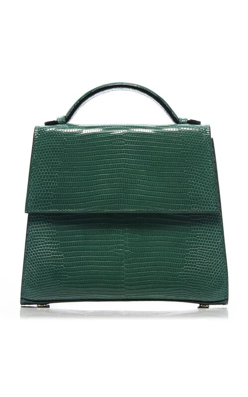 Hunting Season Small Top Handle Bag in Green Lizard