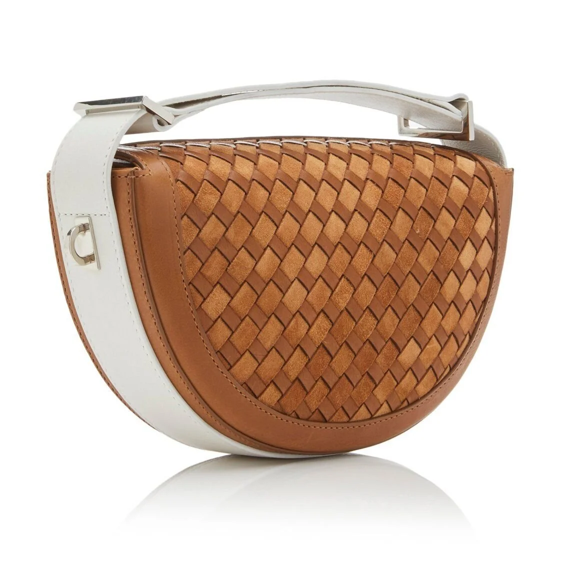 Marina Raphael Rene Woven Leather Bag in Brown