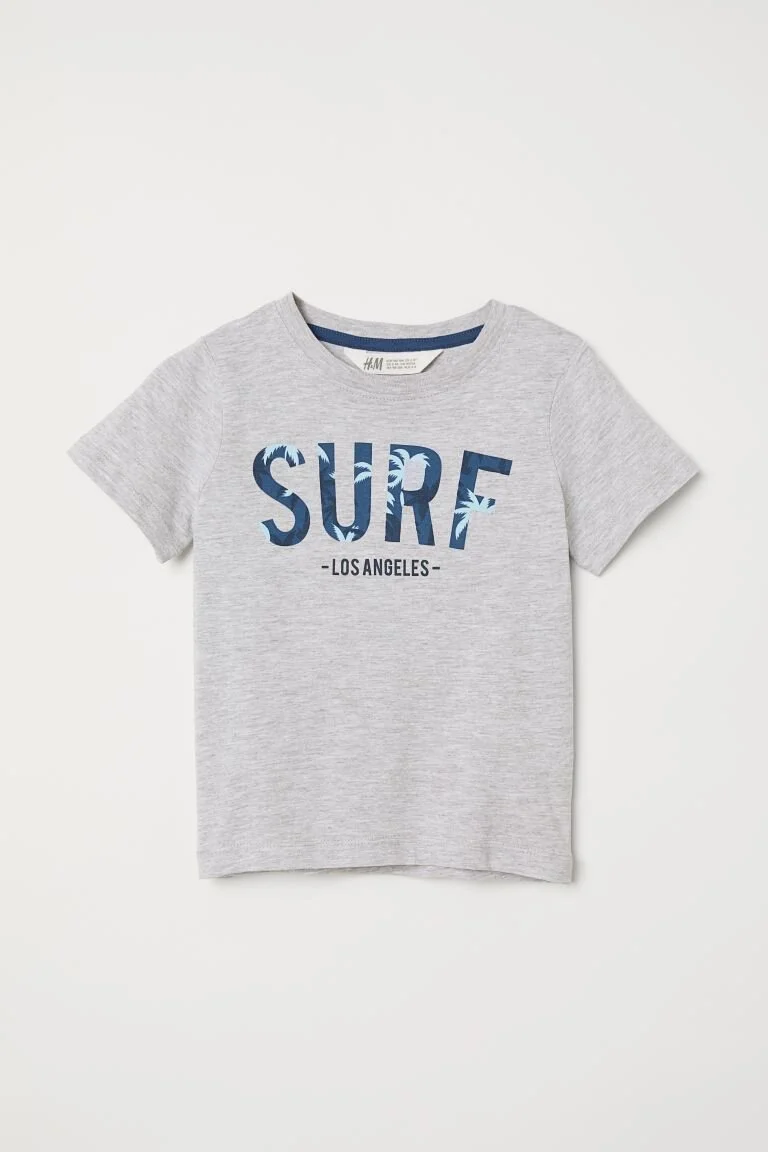 H&M T-Shirt with Printed Surf Graphic
