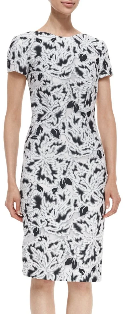 Carolina Herrera Parrot Tulip Fil Coupe Sheath Dress