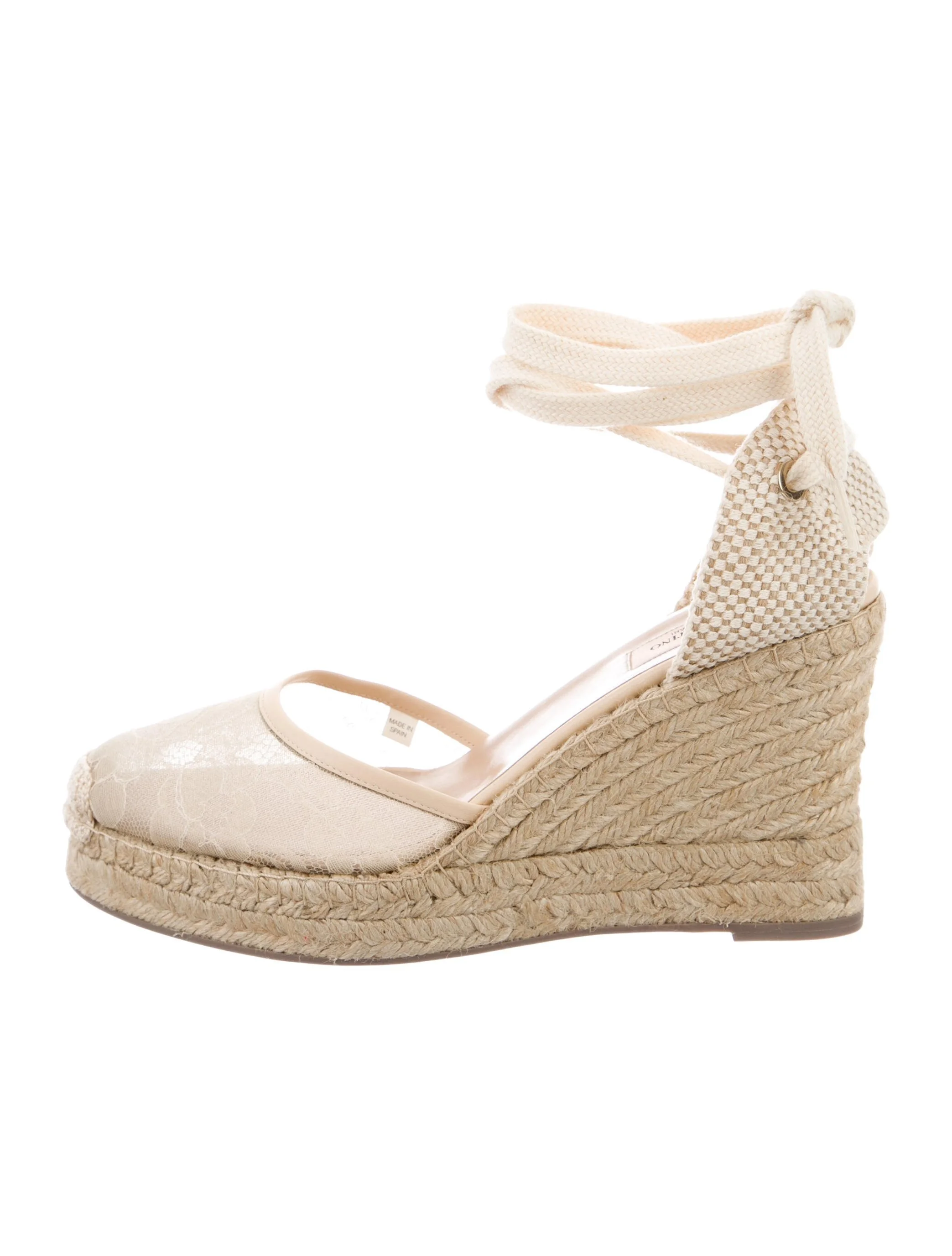 Valentino Lace Espadrille Wedges