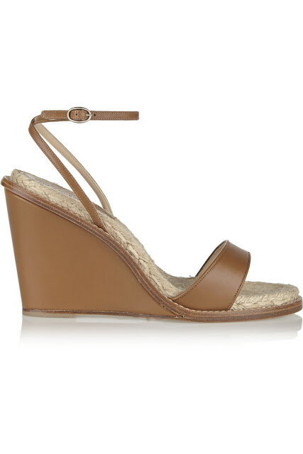 Paul Andrew Hampton Wedge Sandals in Tan Leather — UFO No More