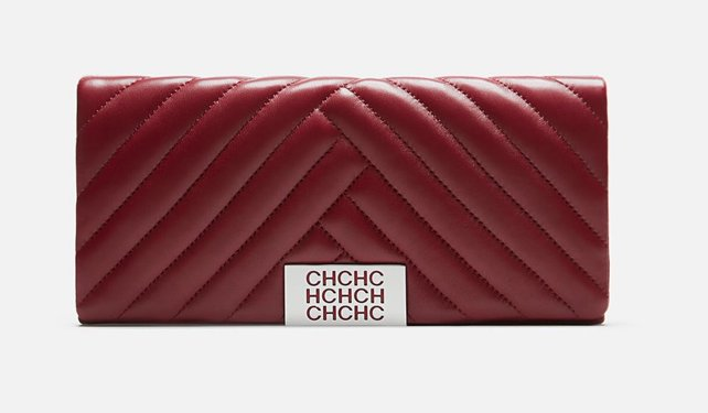 Carolina Herrera Bimba Quilted Clutch in Burgundy
