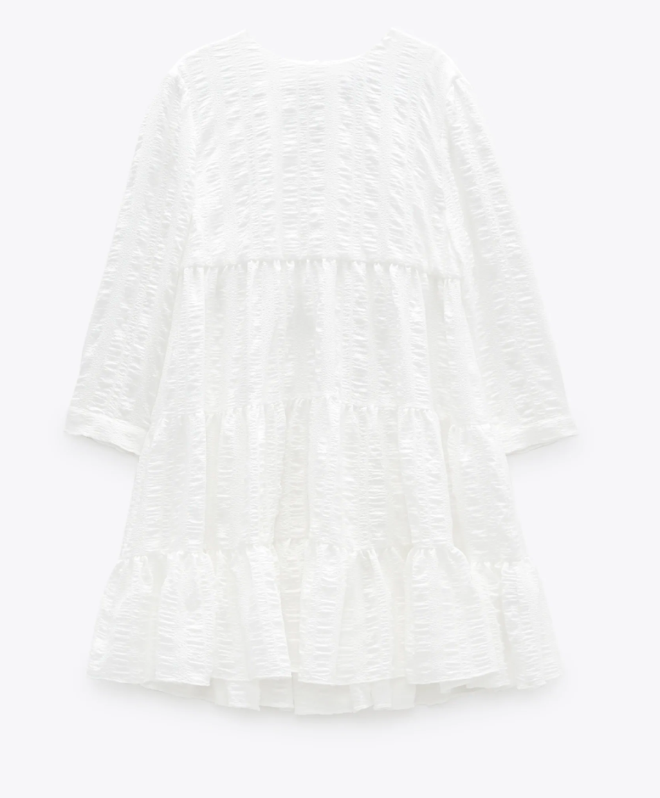 Zara Textured Dress in White