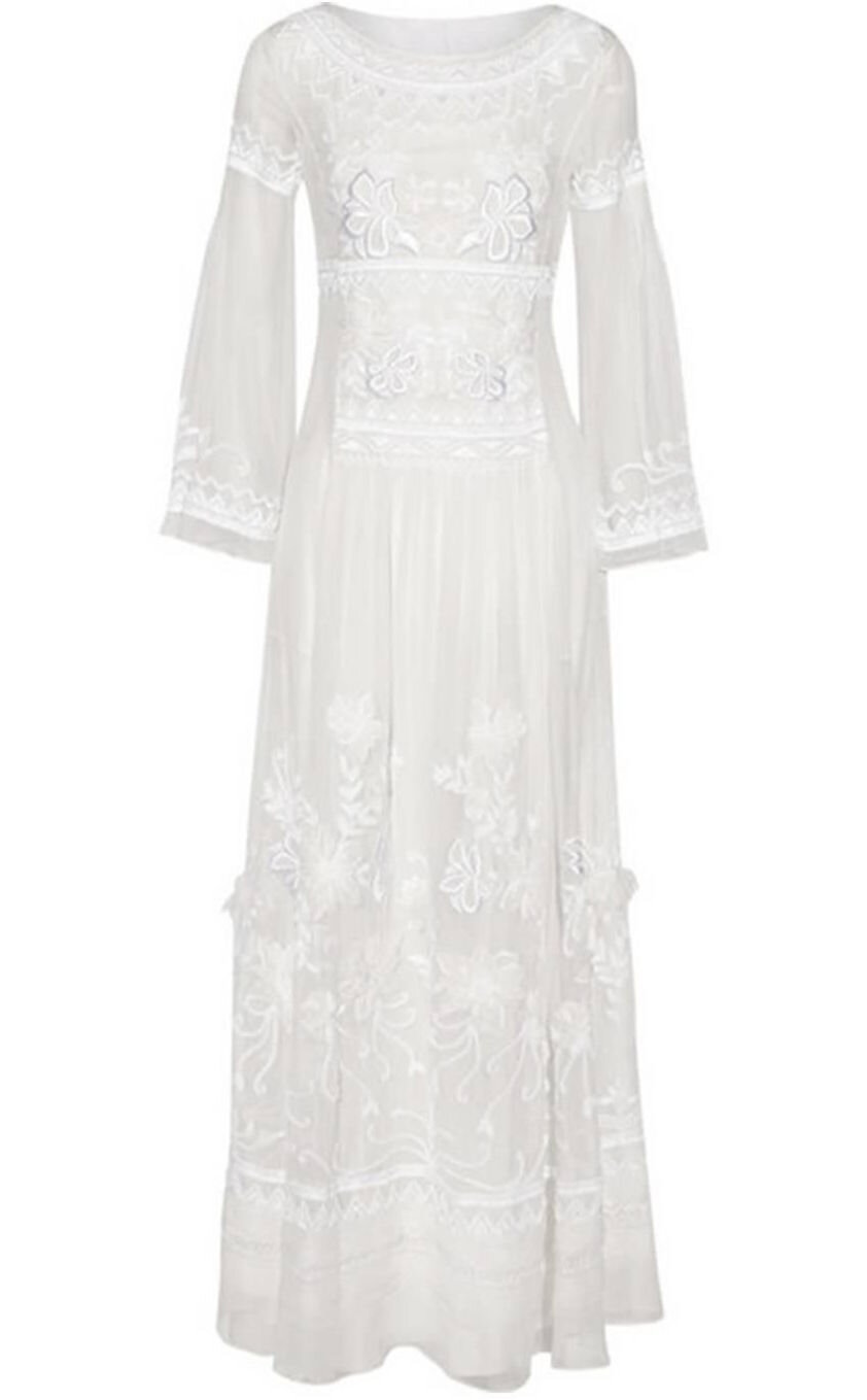 Alberta Ferretti Floral-Embroidered Silk-Chiffon Gown in White.jpg
