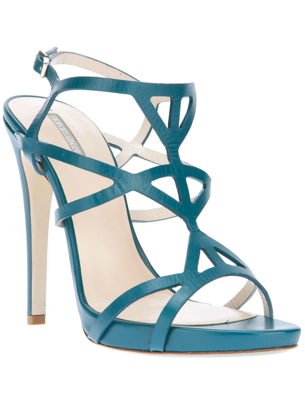 Giorgio Armani Geometric Strappy Sandals in Silver