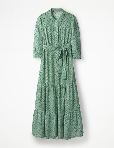 Boden Viola Maxi Shirt Dress in Green UFO No More